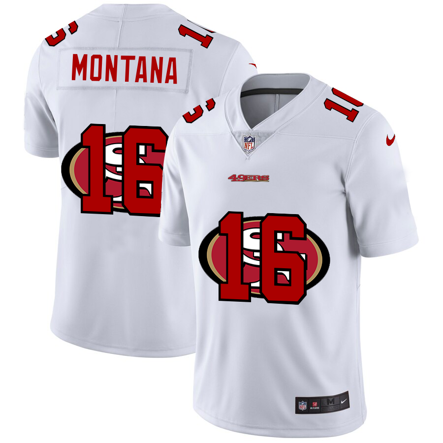 2020 New Men San Francisco 49ers 16 Montana white Limited NFL Nike jerseys
